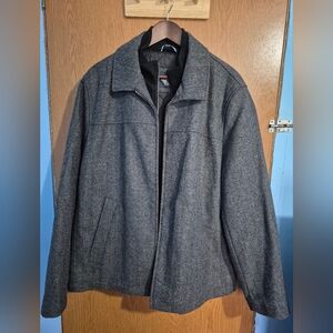 Dockers Men's Wool Blend Zip Up Jacket With Quilted Bib